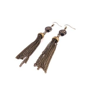 Black Tassel Earrings Handmade Jewelry